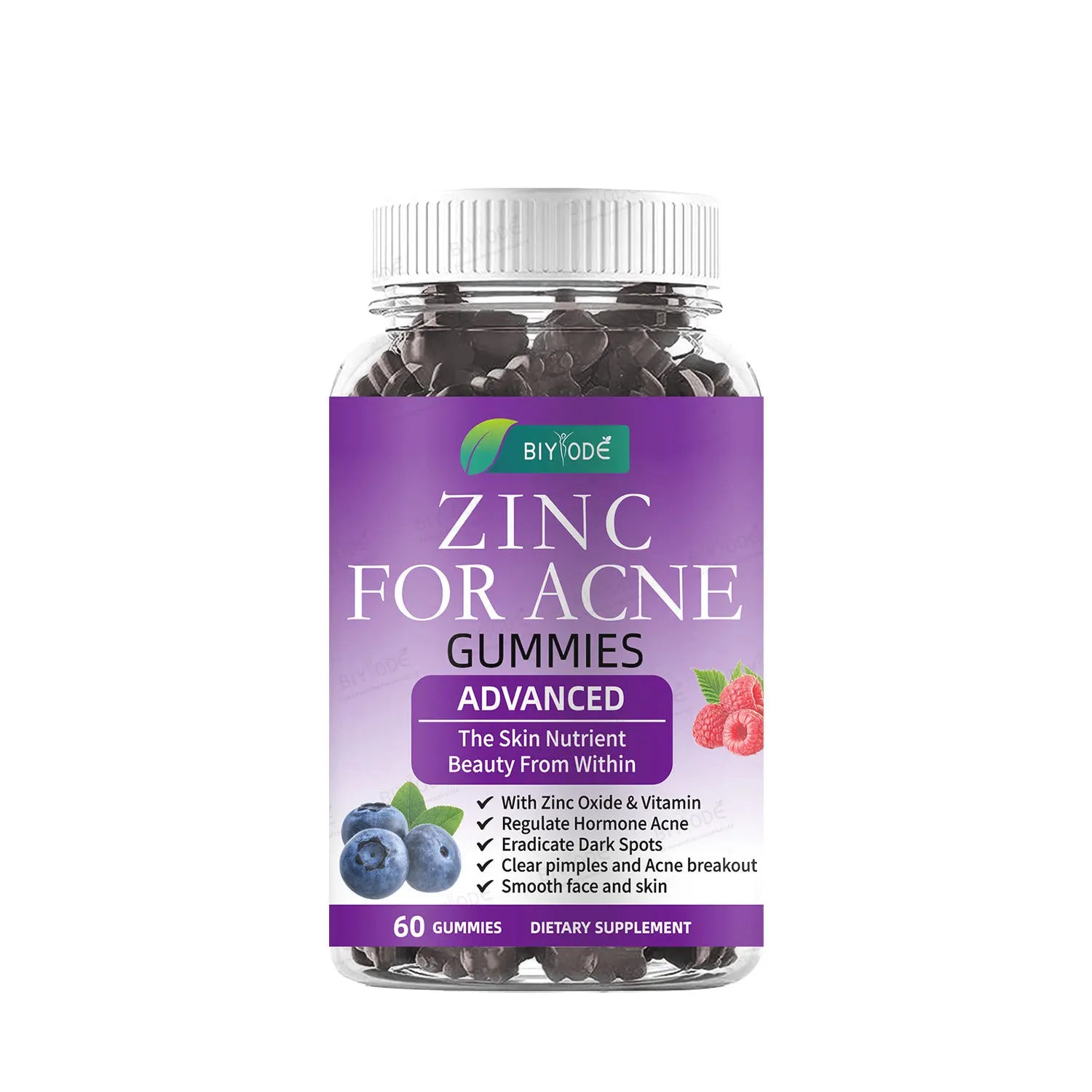 1 bottle of zinc+acne gummies to regulate immunity suppress sebum secretion promote metabolism health food