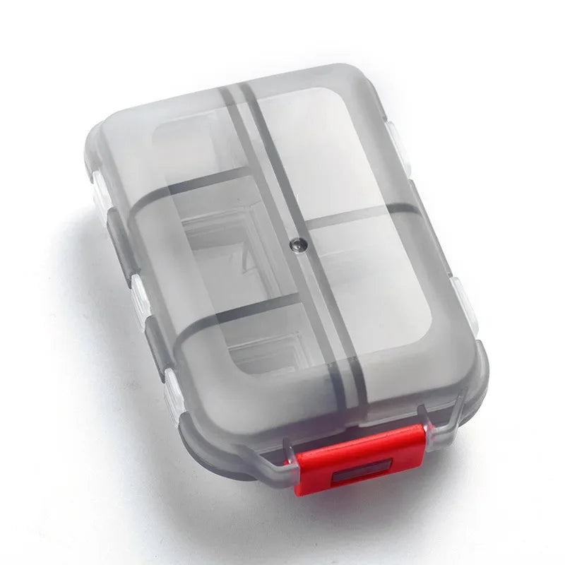 JUSTLANG Box Waterproof Seal Moisture Proof Portable Medicine Independent Small Grid Pill Container Storage Tablets 10 Cells